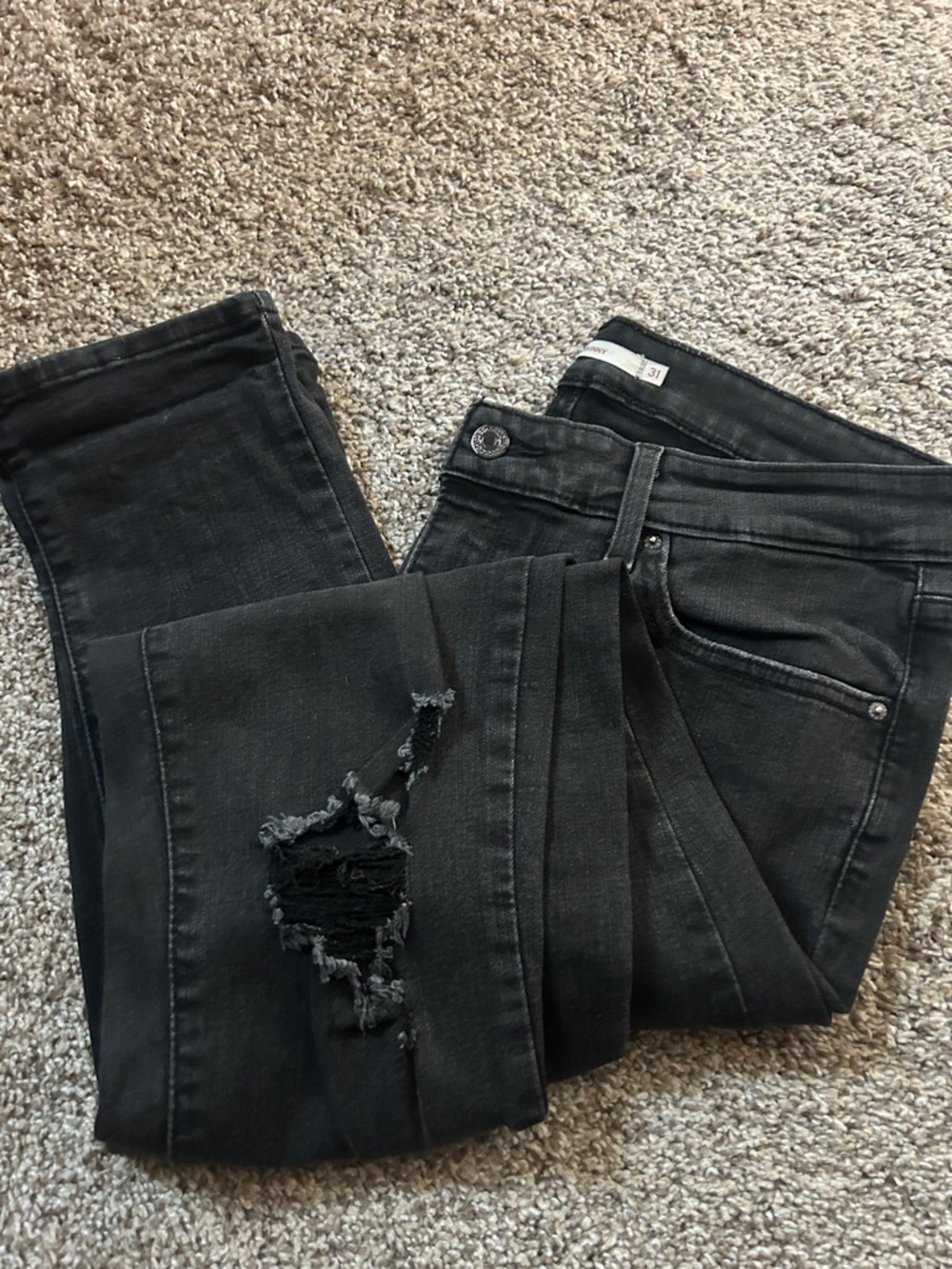 Levi's Black Ripped Skinny Jeans